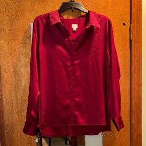 a new day Rich Red Button Down Shirt